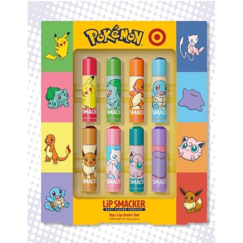Lip Smacker Pokémon 8-Piece Lip Balm Set, Multicolor Assorted Characters